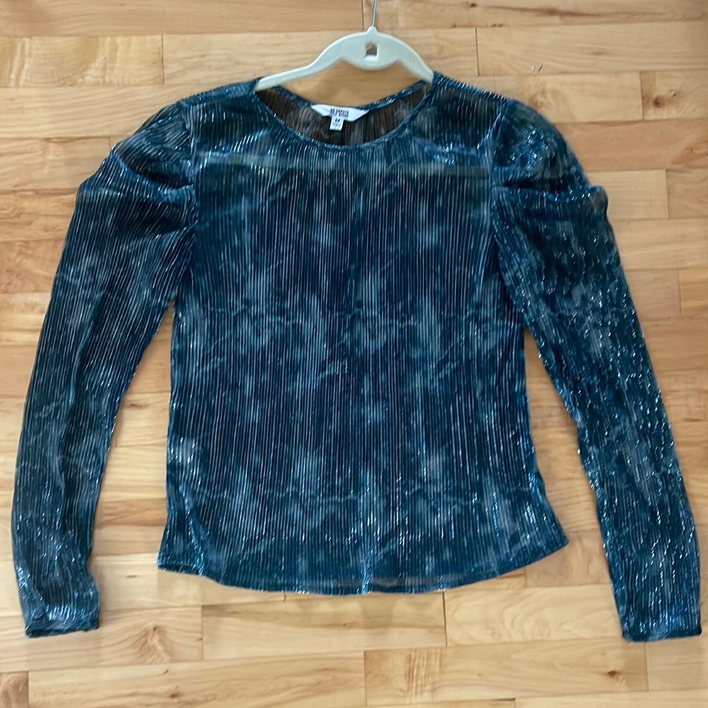Adorable shimmer blouse with puffy sleeves